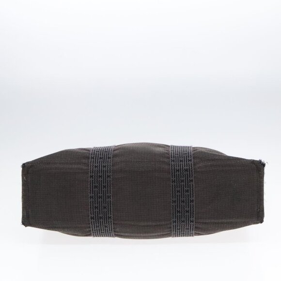 HERMES Her Line MM Hand Bag Nylon Gray Silver Auth - Picture 9 of 15